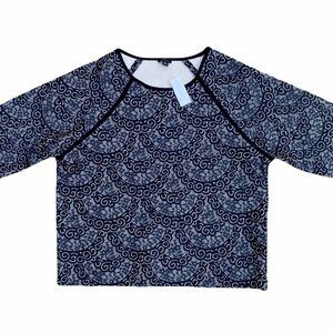 ANN TAYLOR Women's Paisley Heavy Long Sleeve Pullover Blouse Top Sweater Sz XL﻿